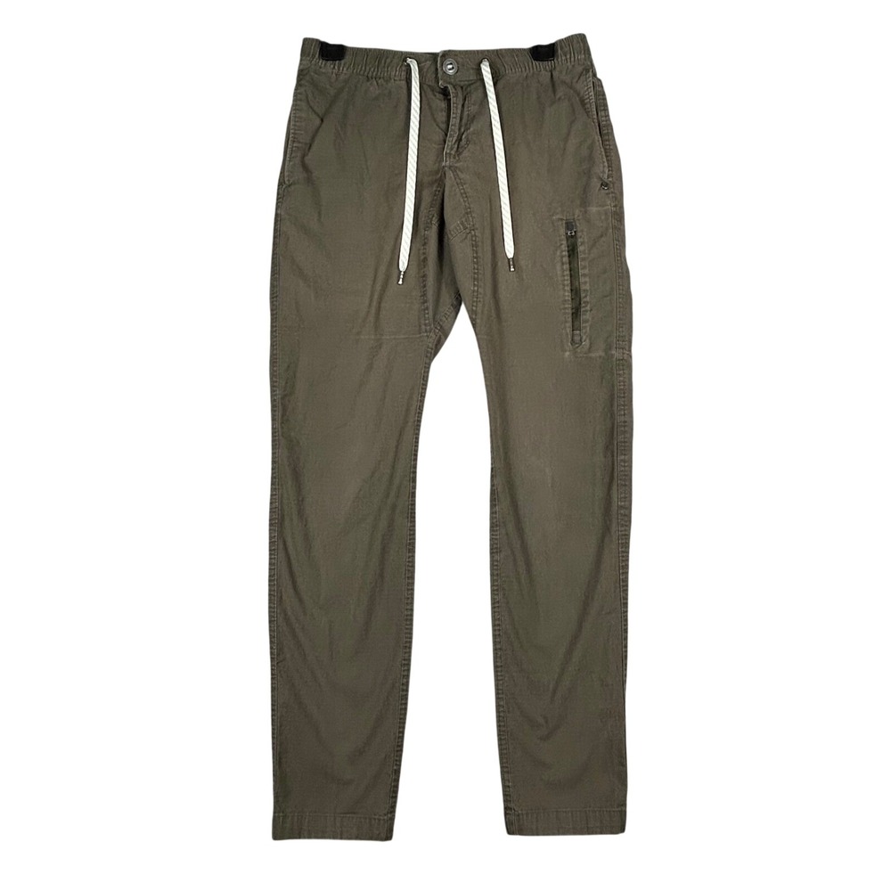 VUORI Mens‎ Jogger Pants Olive Green Elastic Waist Drawstring Zip Pocket Small